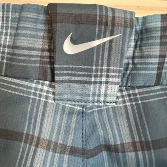 Nike Golf Shorts Mens 34 Blue Athletic Dri-Fit Plaid Flat Front MSRP $69 - Picture 6 of 12